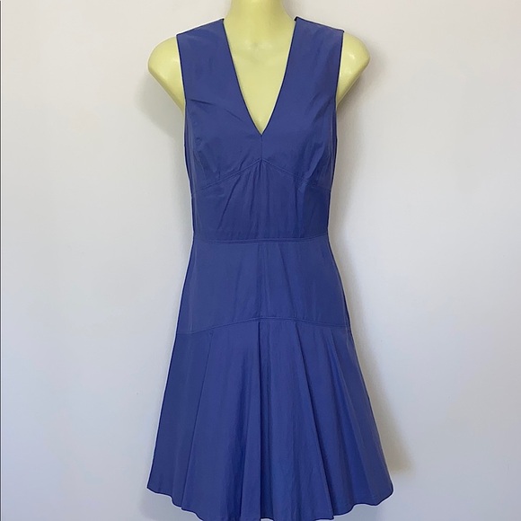 REBECCA TAYLOR DRESS BLUE LOW WAIST RAYON SZ 4 EXCELLENT - Picture 1 of 7